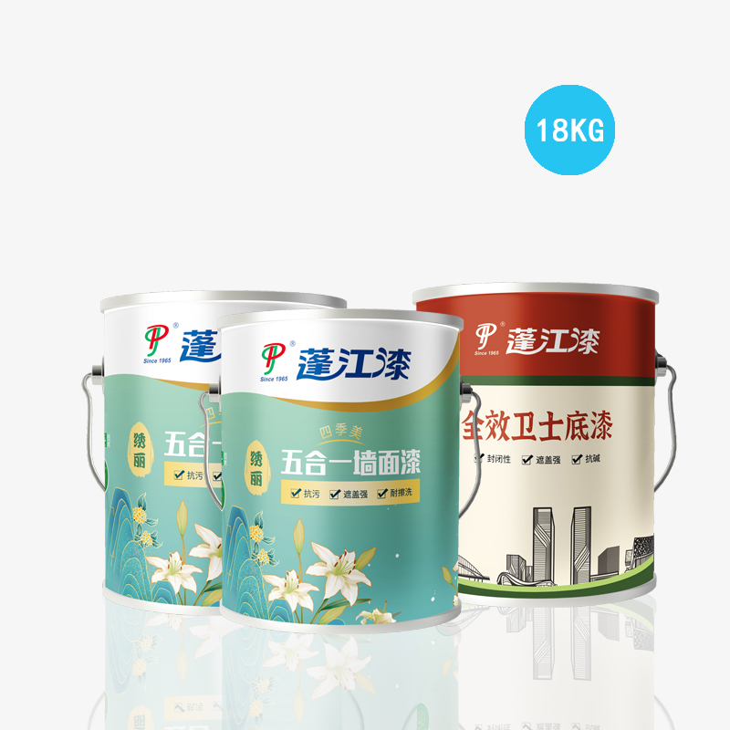套装 绣丽五合一四季美墙面漆 共18kg抗污渍环保内墙